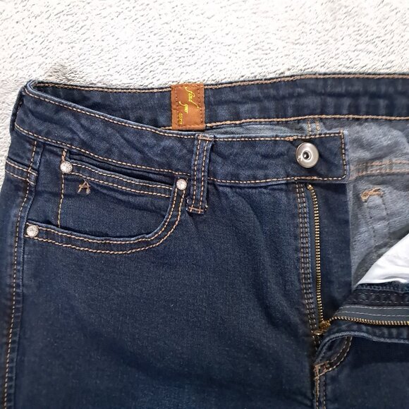 Wrangler Aura Jean Women 35x30, Tag 14 Tall Raw Hem Slimming Stretch Bootcut - Picture 5 of 14